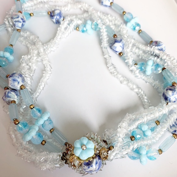 Hattie Carnegie glass bead crystal necklace 1950’s
